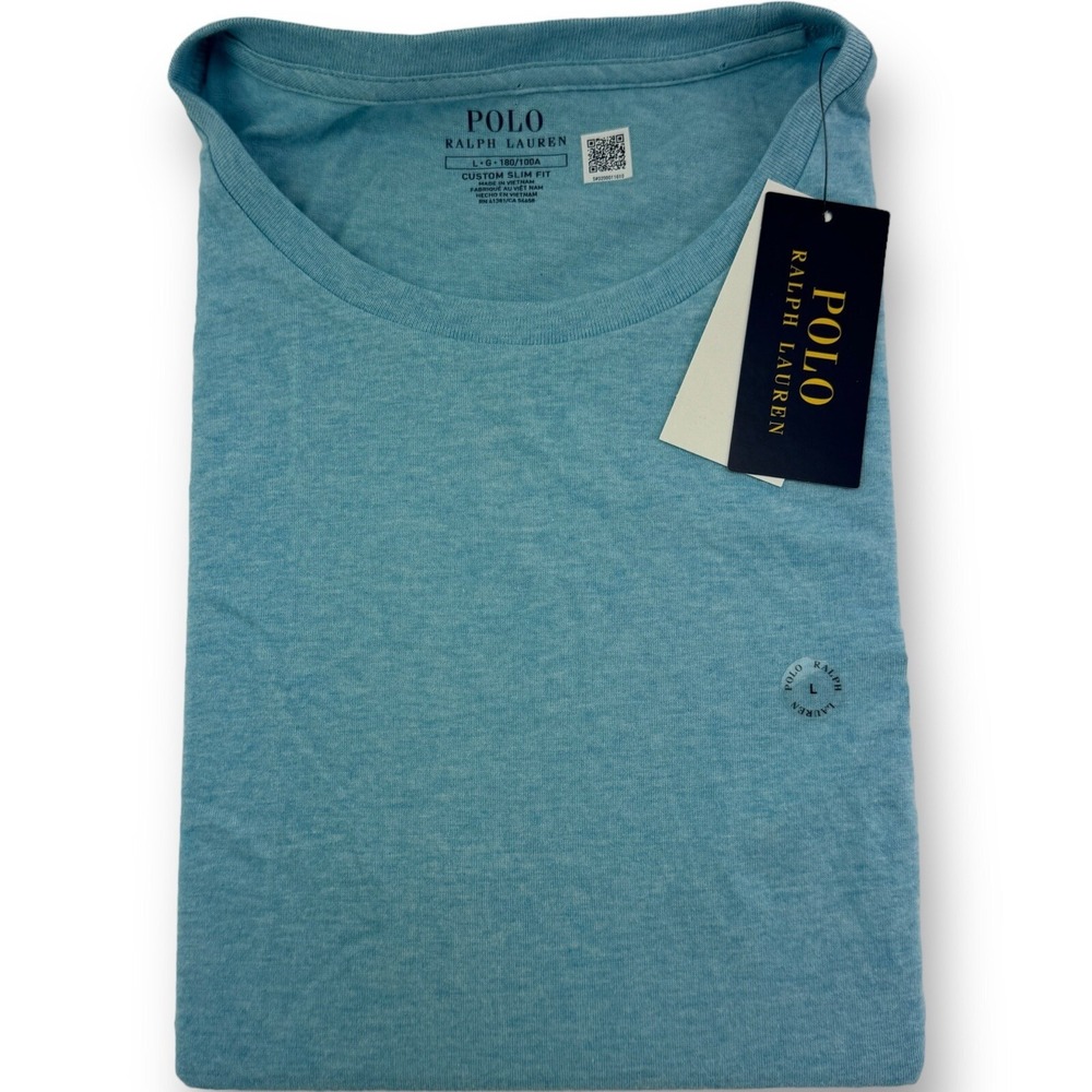 NWT Polo Ralph Lauren Heather Lt Blue Short Sleeve Crewneck T-Shirt Size Large L